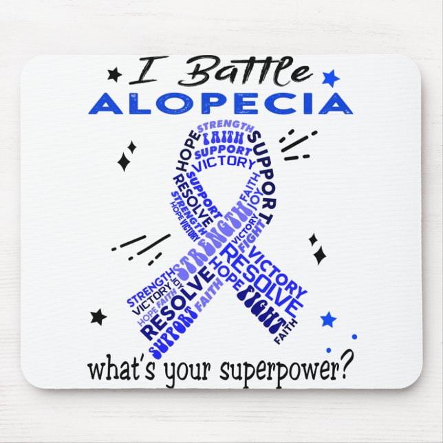 Unterstützung von Geschenken für Alopecia Krieger Mousepad (Vorne)