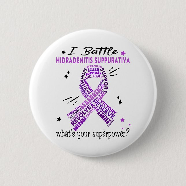 Unterstützung von Hidradenitis Suppurativa Krieger Button (Vorderseite)