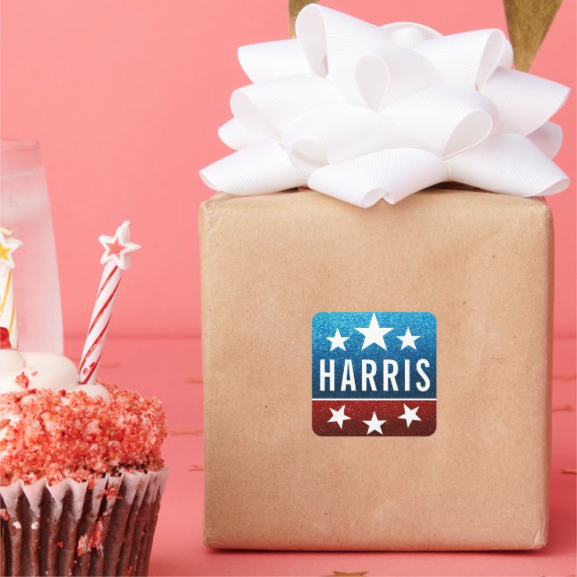 Unterstützung von Kamala Harris 2024 Progress and  Quadratischer Aufkleber (Party)
