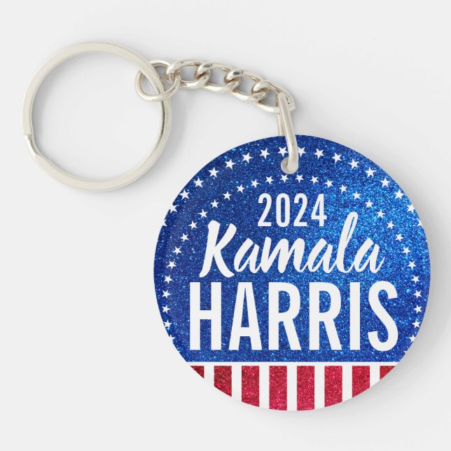 Unterstützung von Kamala Harris 2024 Progress and  Schlüsselanhänger (Vorderseite)