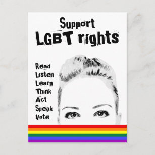 Unterstützung von LGBT-Rechten Frauengesicht und R Postkarte