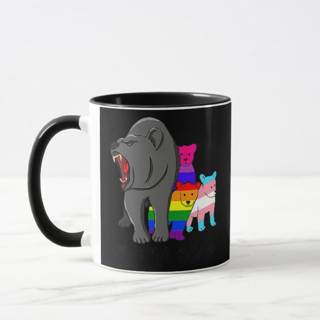 Unterstützung von LGBTQ für Mama Bear LGBT Gay Tra Tasse (Links)