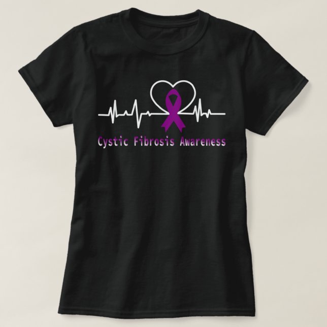 Unterstützung von Lila zyprischen Fibrose T-Shirt (Design vorne)