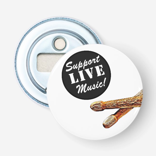 Unterstützung von Live Music Drumsticks Rock & Rol Flaschenöffner (Vorderseite)