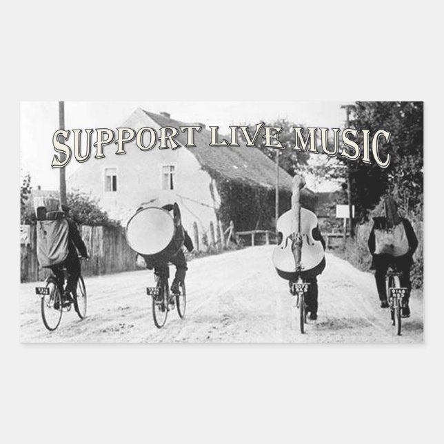 Unterstützung von Live Music Rechteckiger Aufkleber (Vorderseite)
