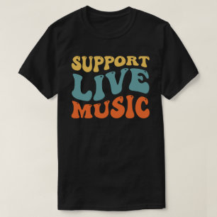 Unterstützung von Live Music Retro Typografie Conc T-Shirt