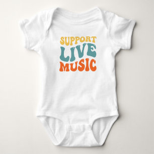 Unterstützung von Live Music - Retro Typografy Ban Baby Strampler