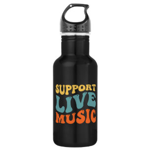 Unterstützung von Live Music - Retro Typografy Ban Edelstahlflasche