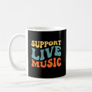 Unterstützung von Live Music - Retro Typografy Ban Kaffeetasse