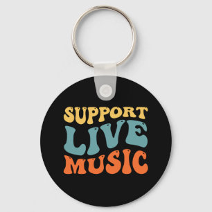 Unterstützung von Live Music - Retro Typografy Ban Schlüsselanhänger