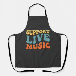 Unterstützung von Live Music - Retro Typografy Ban Schürze