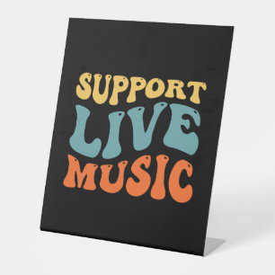 Unterstützung von Live Music - Retro Typografy Ban Sockelschild