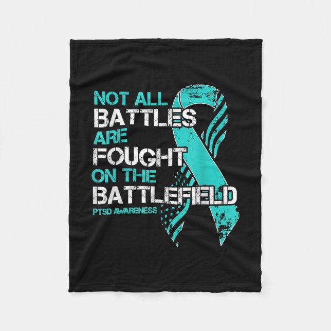 Unterstützung von Mens PTSD Awareness American Fla Fleecedecke (Vorderseite)