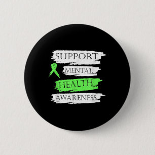 Unterstützung von Mental Health Awareness Green Ri Button