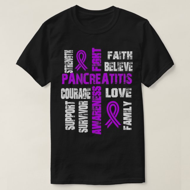 Unterstützung von PANCREATITITIS T-Shirt (Design vorne)