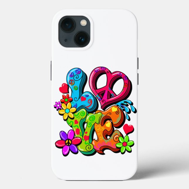 Unterstützung von Peace Sign Anti-War Hippy Liebe  Case-Mate iPhone Hülle (Rückseite)