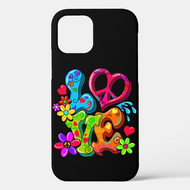 Unterstützung von Peace Sign Anti-War Hippy Liebe  Case-Mate iPhone Hülle (Rückseite)
