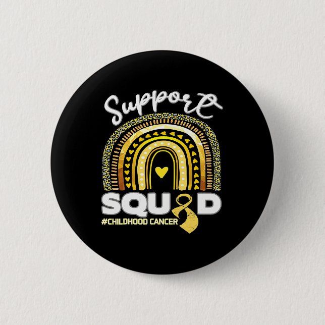 Unterstützung von Rainbow Squad Kindheitskrebs Button (Vorderseite)