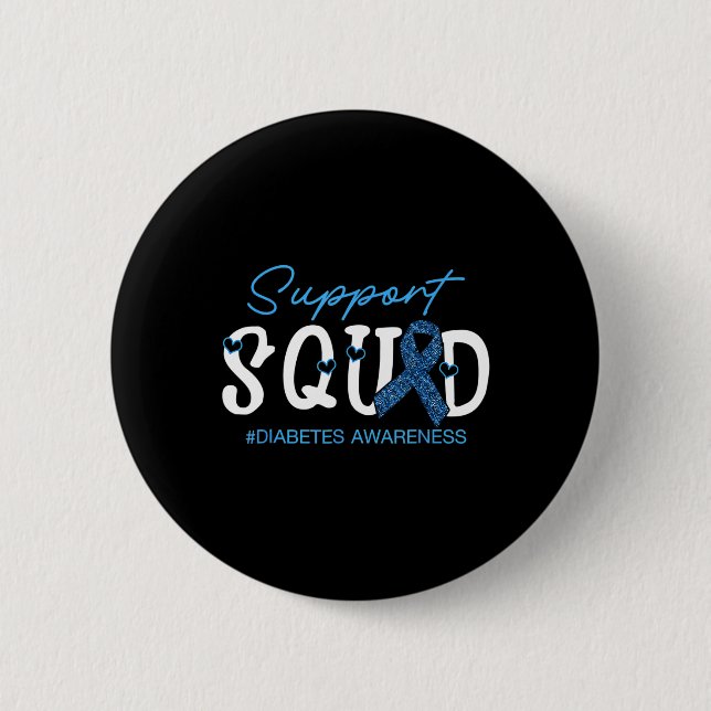 Unterstützung von Squad Costume Blue Ribbon Diabet Button (Vorderseite)