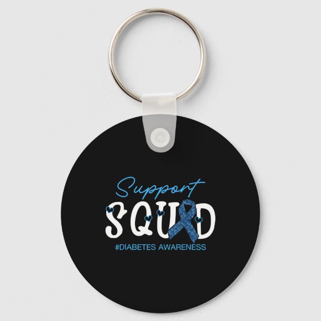 Unterstützung von Squad Costume Blue Ribbon Diabet Schlüsselanhänger (Vorderseite)