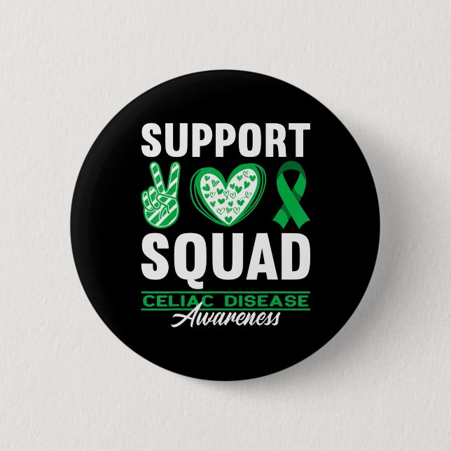Unterstützung von Squad I Glutenfreiem Zöliakie Button (Vorderseite)