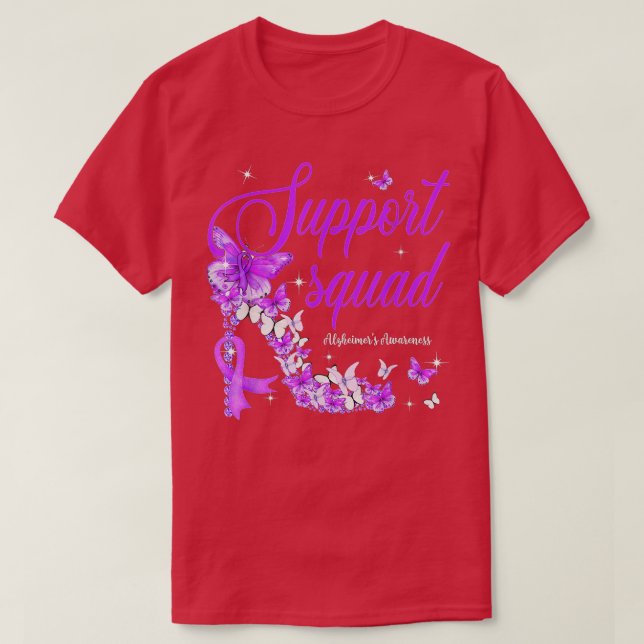 Unterstützung von Squad Lila Ribbon-Schmetterling- T-Shirt (Design vorne)