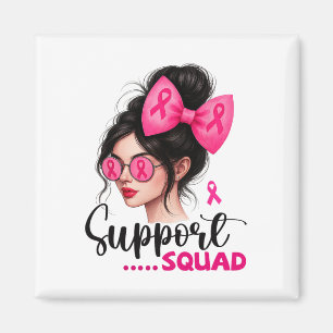 Unterstützung von Squad Messy Bun Girl Pink Brustk Magnet