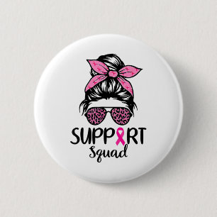Unterstützung von Squad Messy Bun Leopard Pink Bru Button