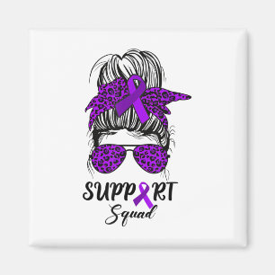 Unterstützung von Squad Messy Bun Lila Warrior Hei Magnet