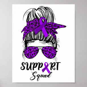 Unterstützung von Squad Messy Bun Lila Warrior Hei Poster
