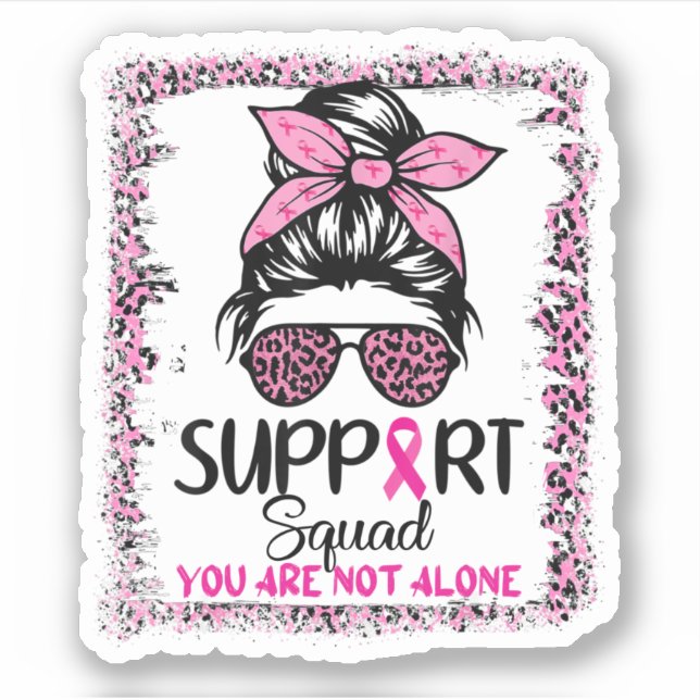 Unterstützung von Squad Messy Bun Pink Krieger Bru Aufkleber (Vorderseite)