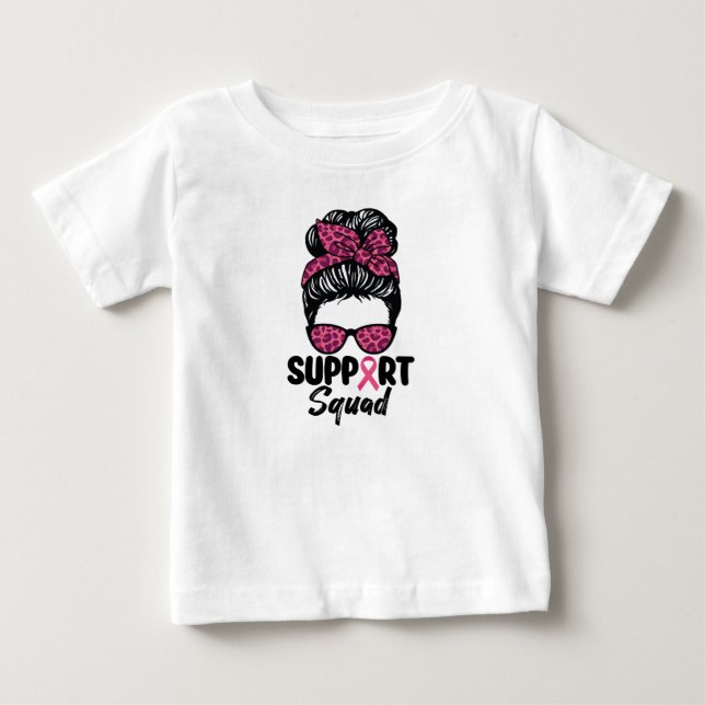 Unterstützung von Squad Messy Bun Pink Krieger Bru Baby T-shirt (Vorderseite)