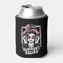 Unterstützung von Squad Messy Bun Pink Krieger Bru Dosenkühler