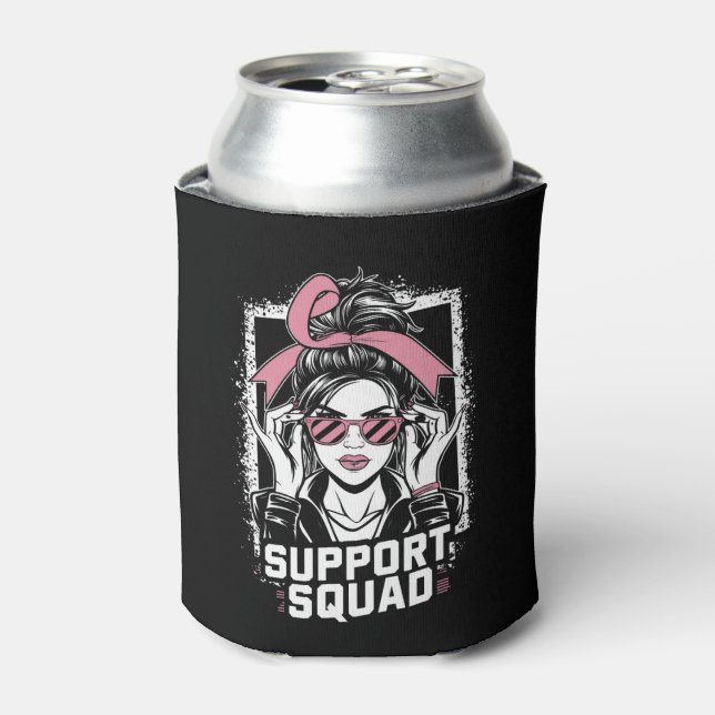 Unterstützung von Squad Messy Bun Pink Krieger Bru Dosenkühler (Kanne Vorderseite)