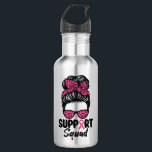 Unterstützung von Squad Messy Bun Pink Krieger Bru Edelstahlflasche<br><div class="desc">Unterstützung von Squad Messy Bun Pink Krieger Brustkrebs</div>