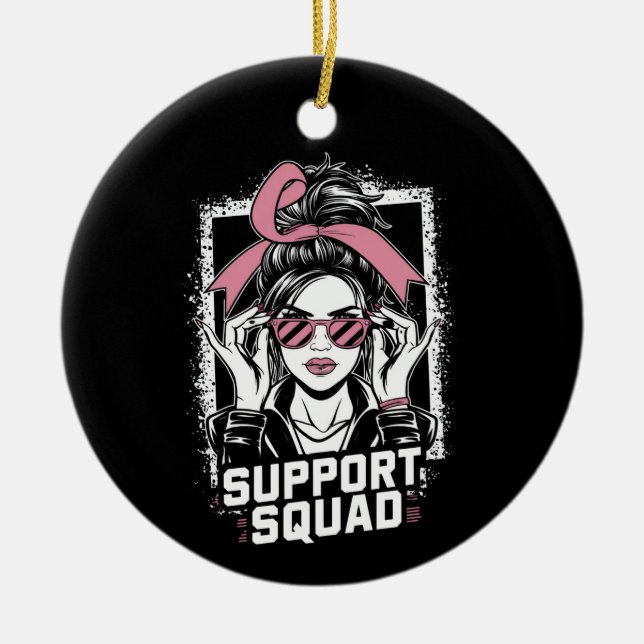 Unterstützung von Squad Messy Bun Pink Krieger Bru Keramik Ornament (Vorne)