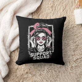 Unterstützung von Squad Messy Bun Pink Krieger Bru Kissen