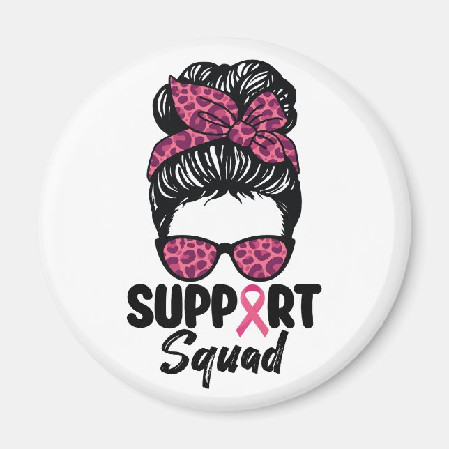 Unterstützung von Squad Messy Bun Pink Krieger Bru Magnet (Vorne)