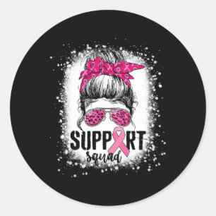 Unterstützung von Squad Messy Bun Pink Krieger Bru Runder Aufkleber