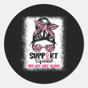 Unterstützung von Squad Messy Bun Pink Krieger Bru Runder Aufkleber