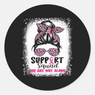 Unterstützung von Squad Messy Bun Pink Krieger Bru Runder Aufkleber