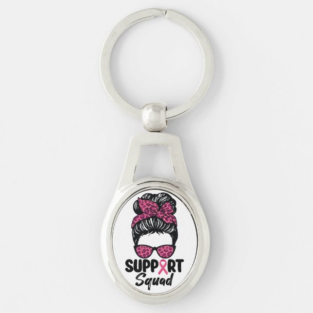 Unterstützung von Squad Messy Bun Pink Krieger Bru Schlüsselanhänger (Vorderseite)