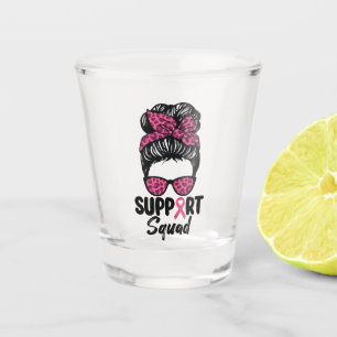 Unterstützung von Squad Messy Bun Pink Krieger Bru Schnapsglas