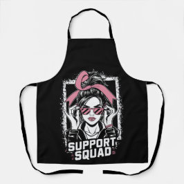 Unterstützung von Squad Messy Bun Pink Krieger Bru Schürze