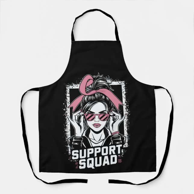 Unterstützung von Squad Messy Bun Pink Krieger Bru Schürze (Vorderseite)