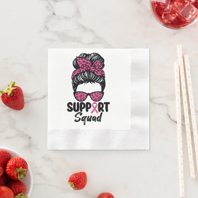Unterstützung von Squad Messy Bun Pink Krieger Bru Serviette (Beispiel)