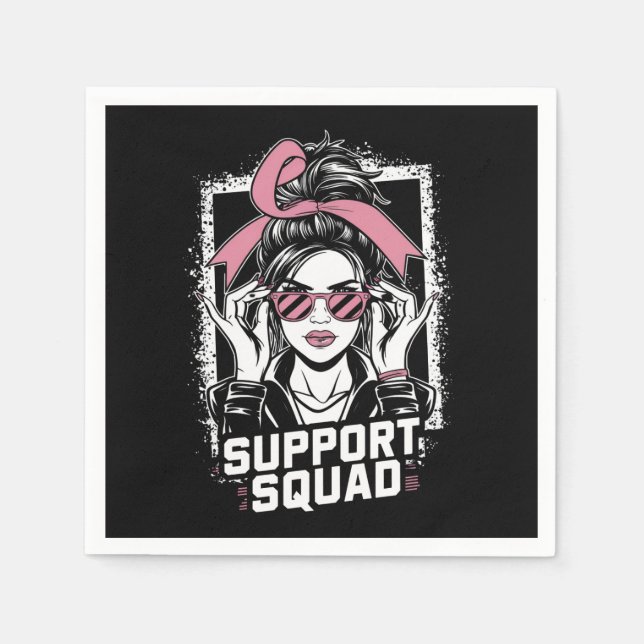 Unterstützung von Squad Messy Bun Pink Krieger Bru Serviette (Vorderseite)