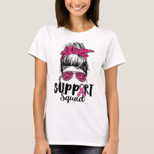 Unterstützung von Squad Messy Bun Pink Krieger Bru T-Shirt