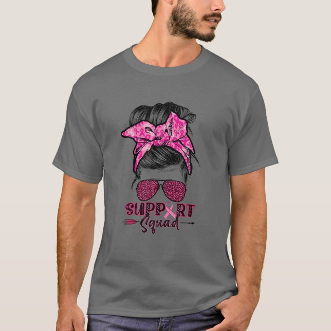 Unterstützung von Squad Messy Bun Pink Krieger Bru T-Shirt (Vorderseite)