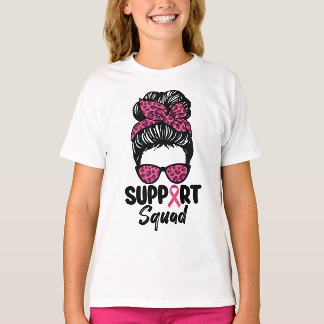 Unterstützung von Squad Messy Bun Pink Krieger Bru T-Shirt (Vorderseite)